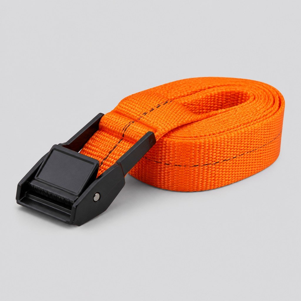 Angled view of one strap showing the cam buckle