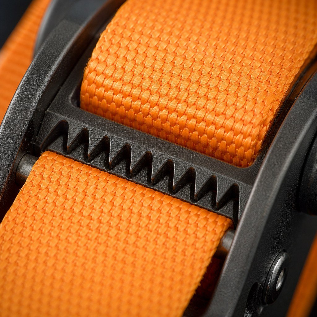 Close-up of the cam buckle and webbing