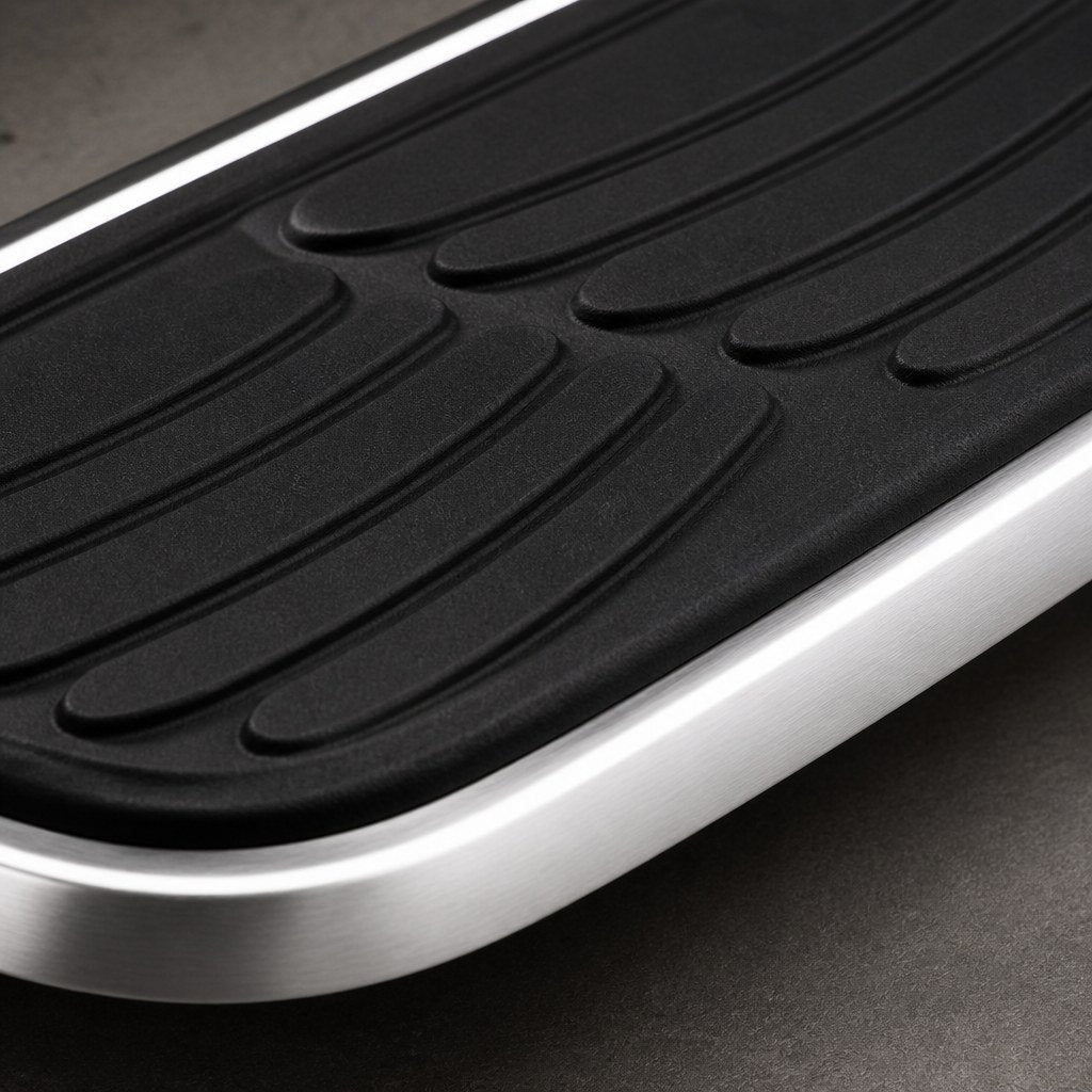 Close-up of the textured stepping surface