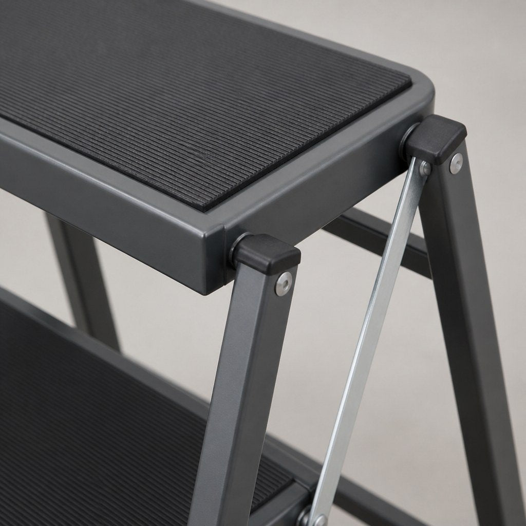 Close-up of the textured step surface