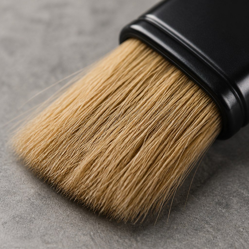 Close-up of the soft bristles